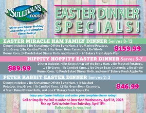 Sullivans Foods Easter Dinners 2025